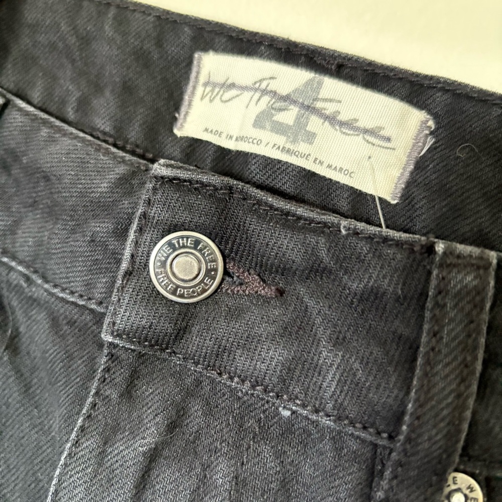 We The Free | Black Distressed Jean Mini Skirt | Size 4 - Picture 7 of 7